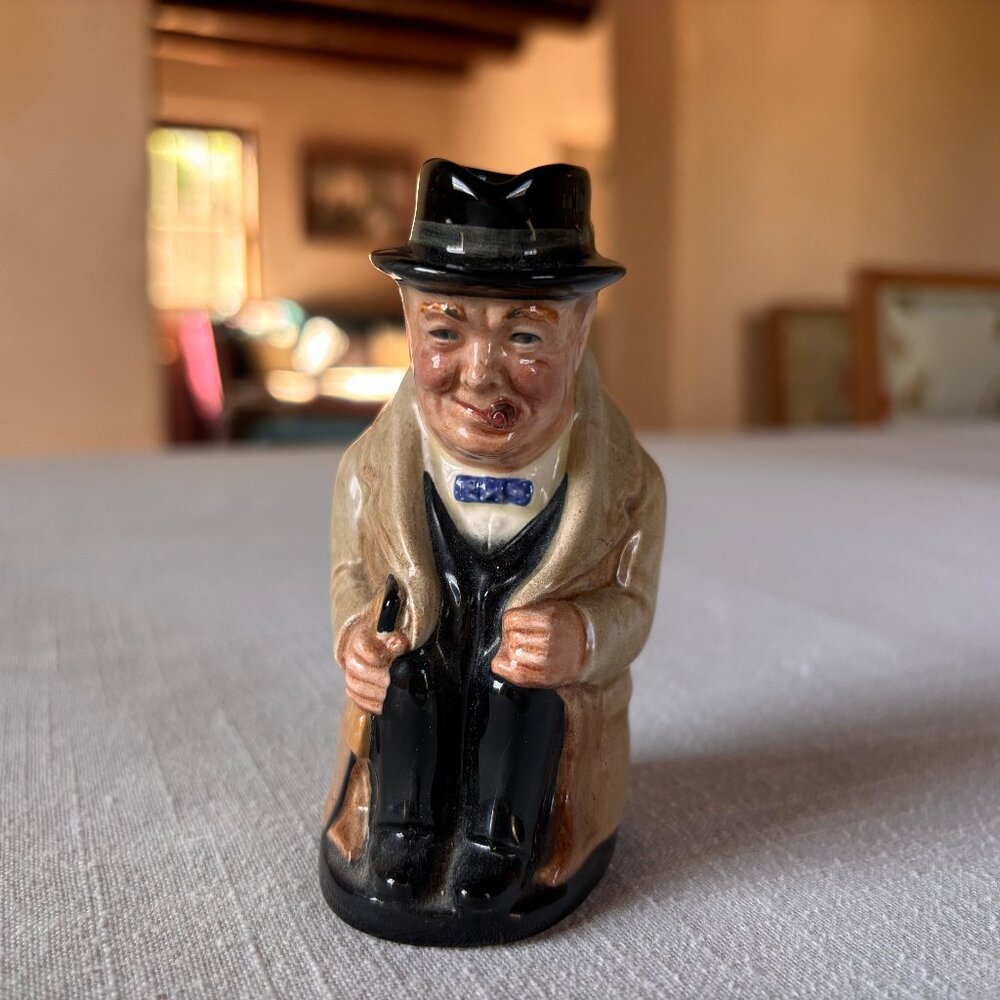 Royal Doulton Winston Churchill Toby Jug Creamer 4 Inches Made in England
